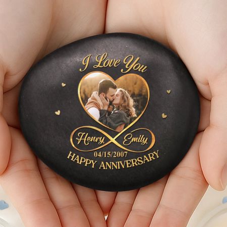 Custom Photo Printed Rock - Personalized Anniversary Wedding Gifts For Husband And Wife, Him And Her - Together For A Lifetime